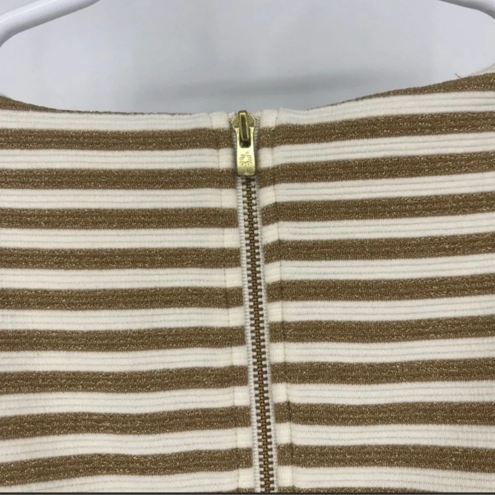 Lilly Pulitzer Tan and White Striped Mini Dress - Picture 8 of 14